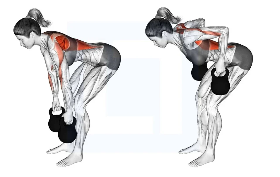 Remada com Kettlebell