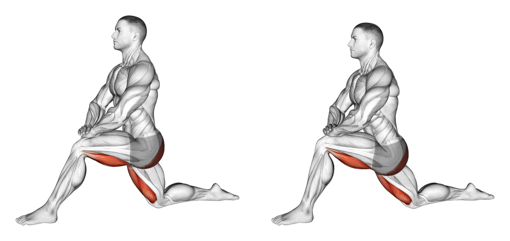 Alongamento de Lunges Ajoelhado